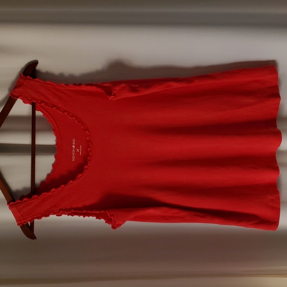 Bright Coral Ribbed Tank - Picture 1 of 3